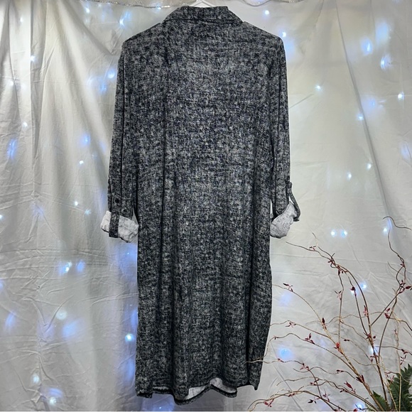 Derek Heart Button Down Long Sleeve Dress - Picture 2 of 8